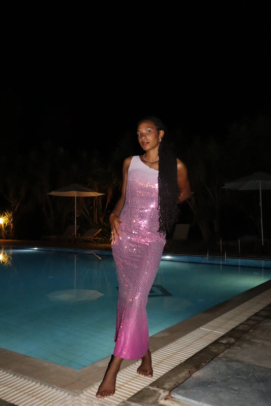 Moschino long ombre sequin gown Spring/Summer 2000 size XS