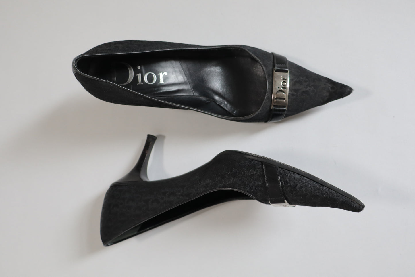 Dior by John Galliano fall/winter 2005 black oblique heels size 37.5 / us7