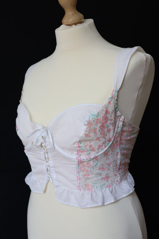 1970’s flower print bustier size XXL
