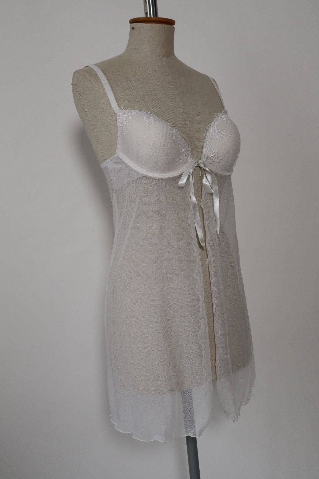 White babydoll front closure size M