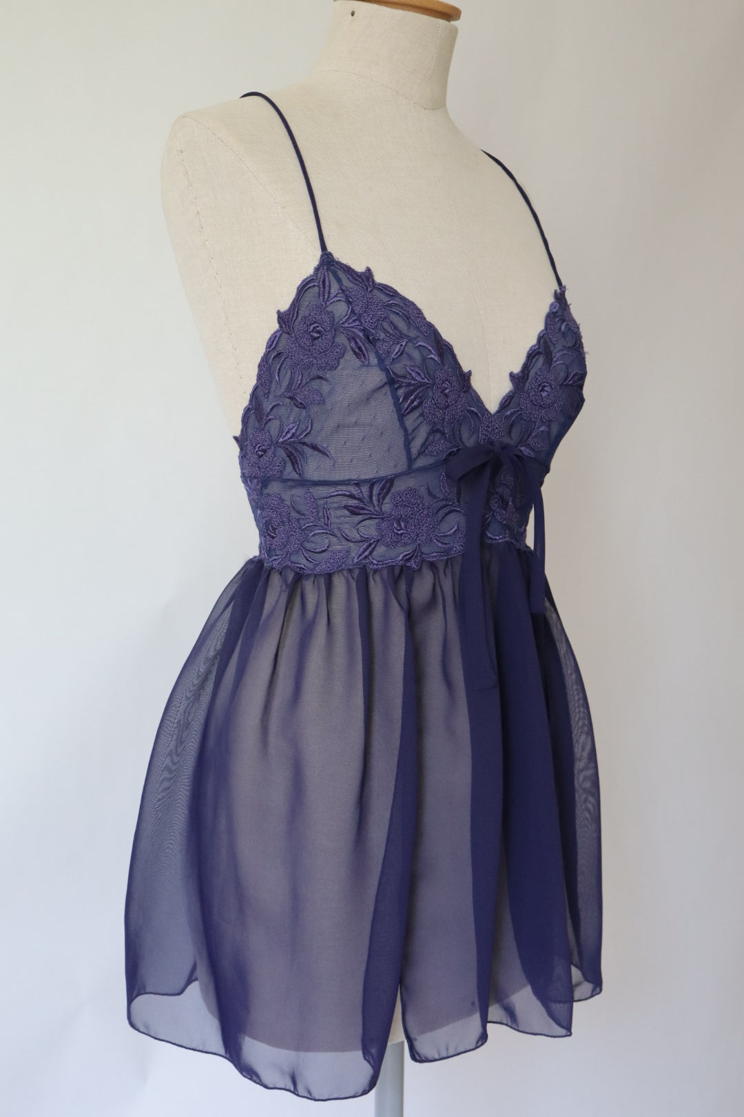 Italian navy blue see trough slipdress size M