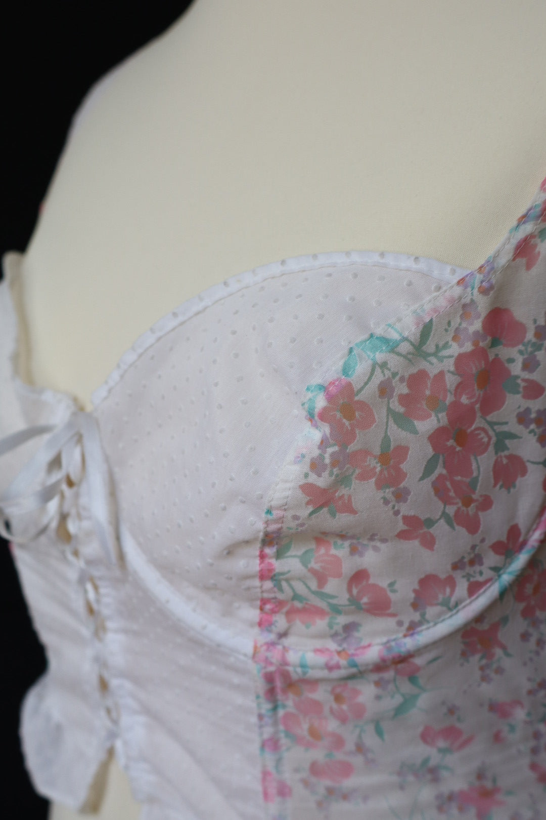 1970’s flower print bustier size XXL