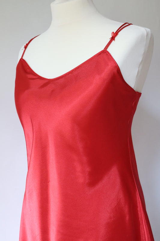 1990’s red satin slipdress size XXXL