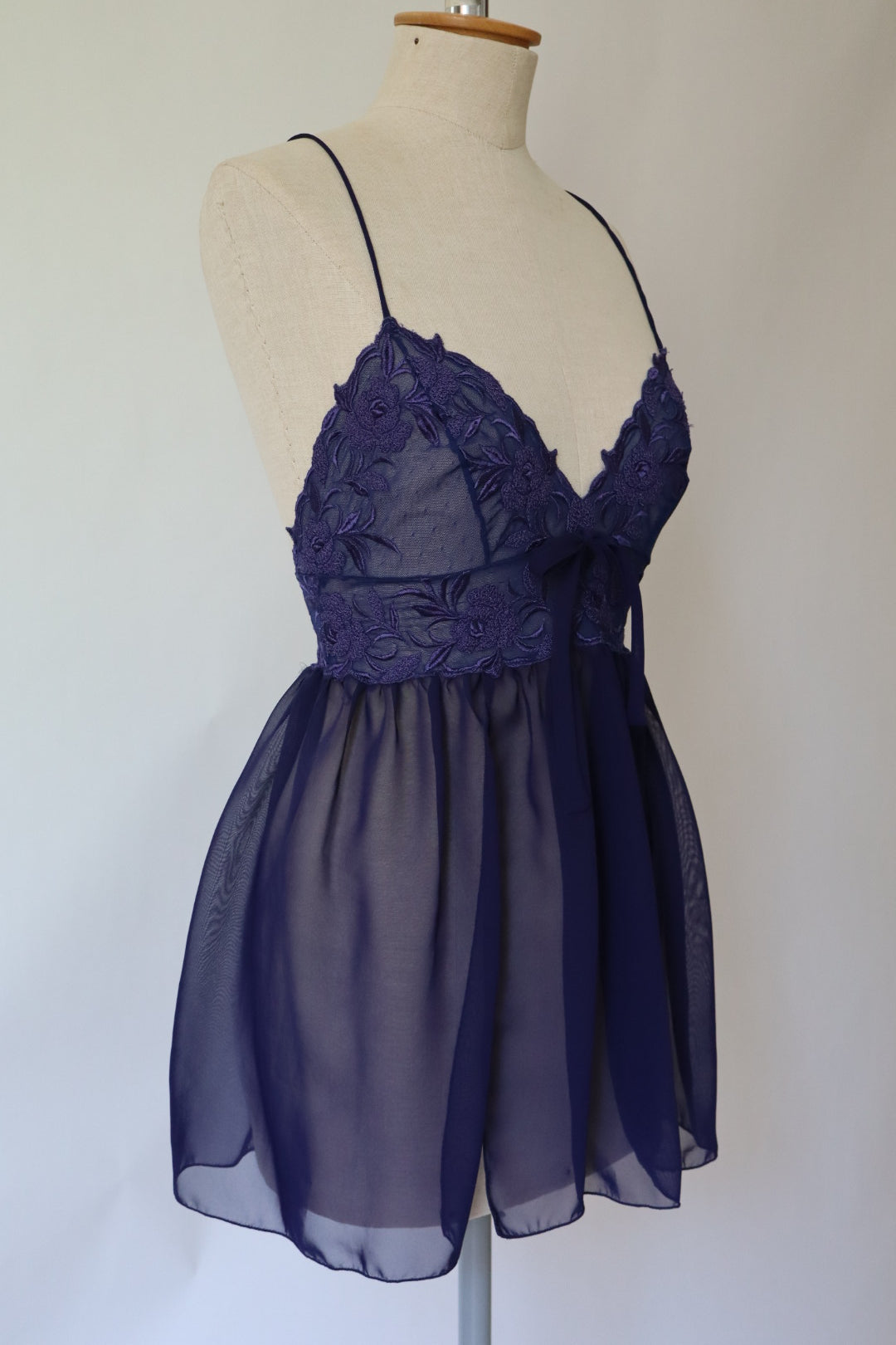 Italian navy blue see trough slipdress size M