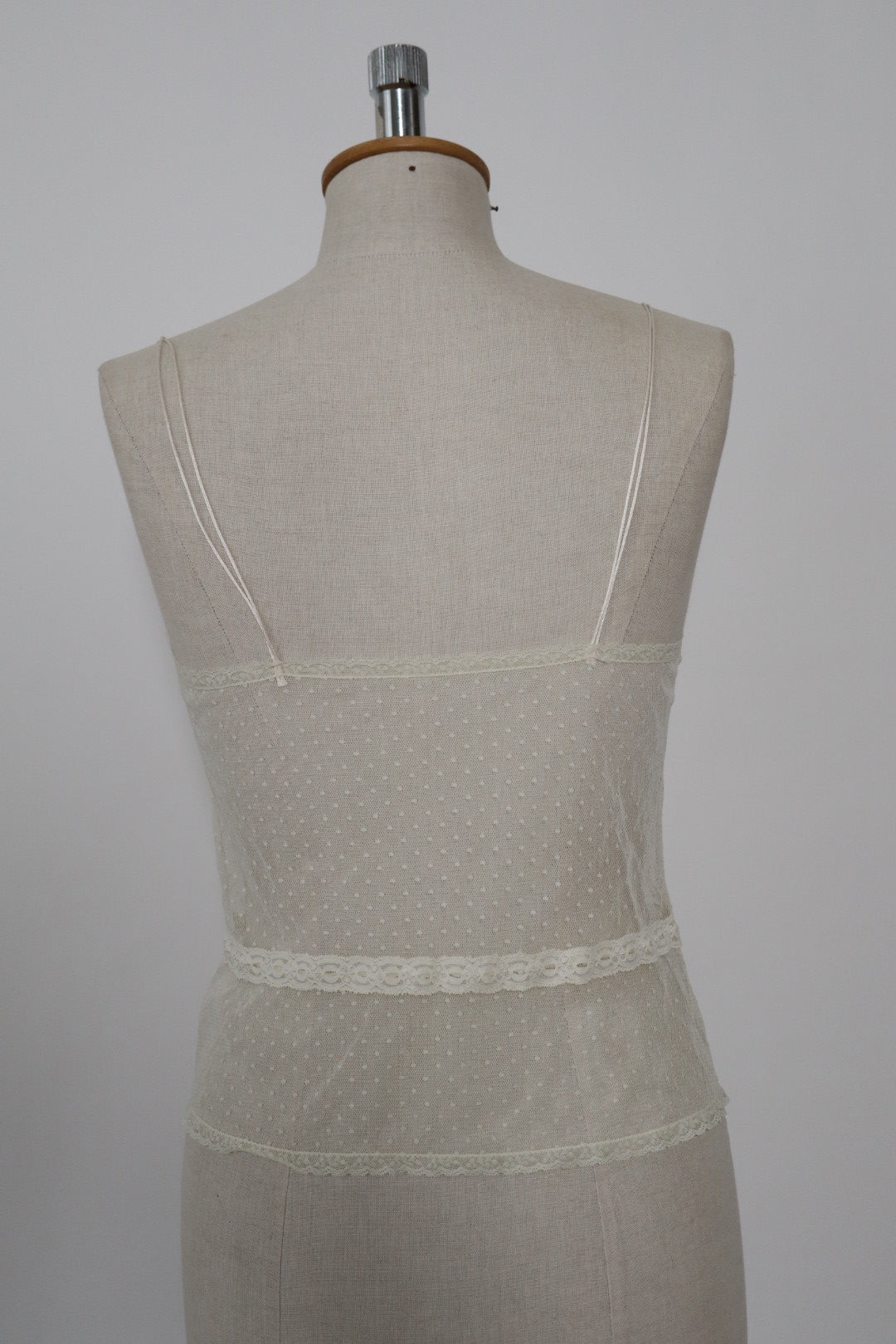 Transparent lingerie top size M with little polka dots
