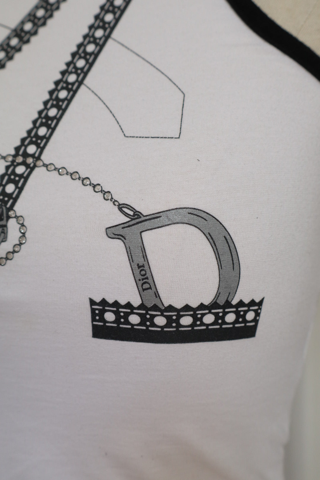 Dior by John Galliano baby tee size XS/S chains & tie