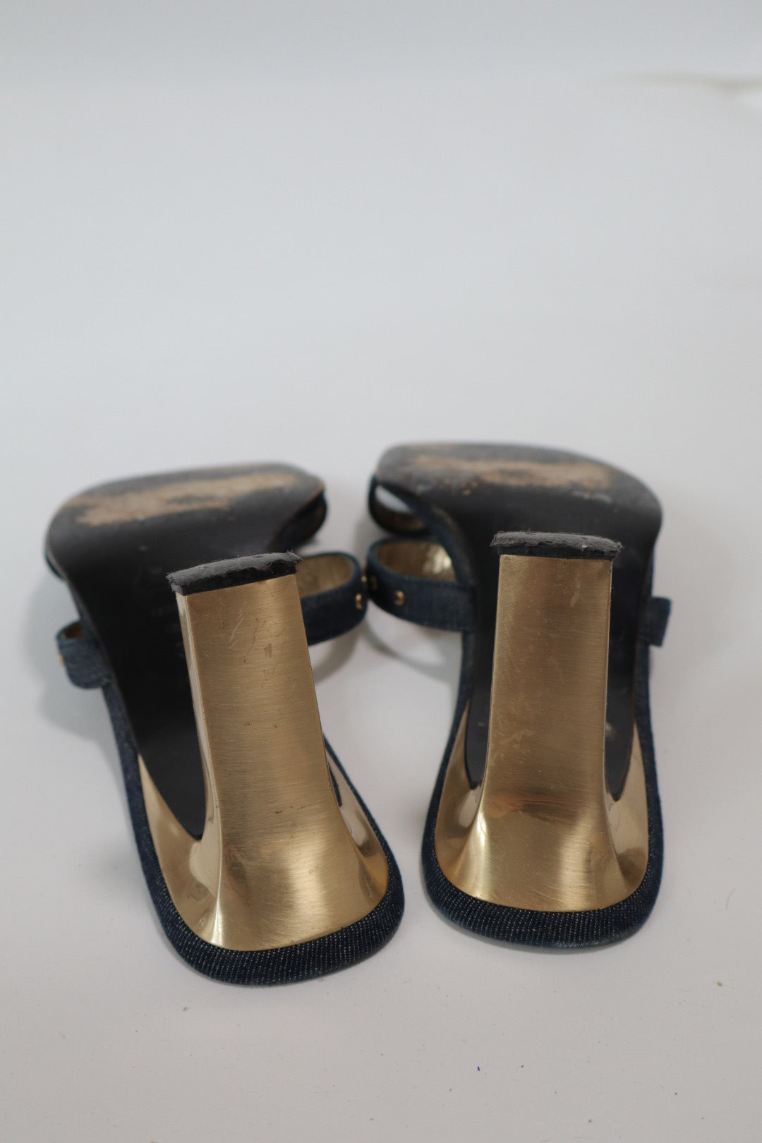 Balenciaga jeans heels with stud details and gold inside size 38