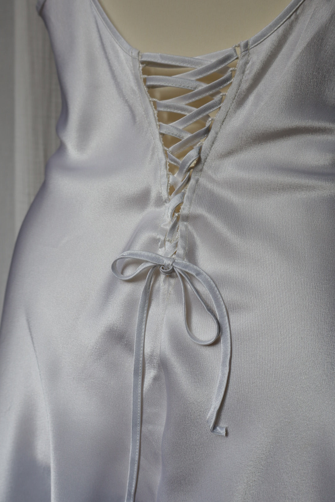 White Marjolaine slipdress size XL, open back
