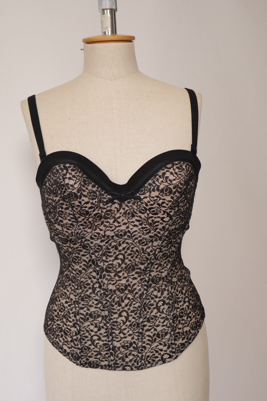 Black lace bustier - not see trough by Lou, size EU70D / FR85D / US34D