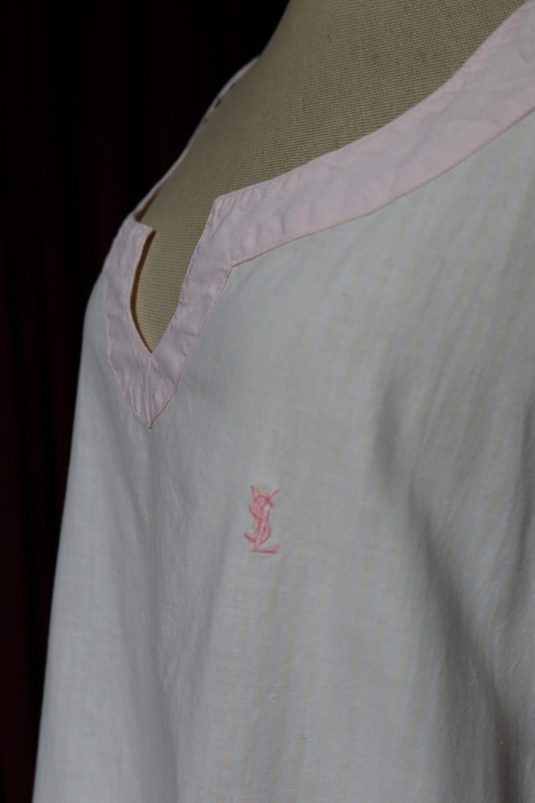 Yves Saint Laurent soft pink coton slipdress & robe set