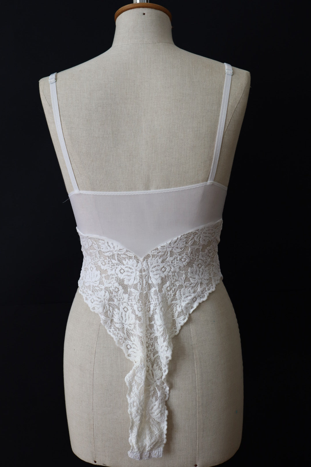 White see trough lace body size XS, made in France