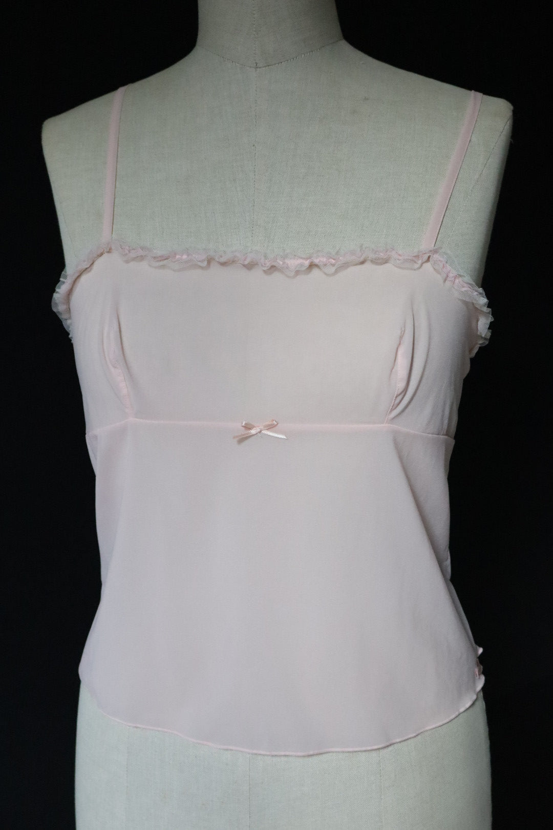 Baby pink see trough cami top size S