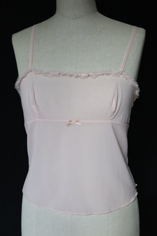 Baby pink see trough cami top size S