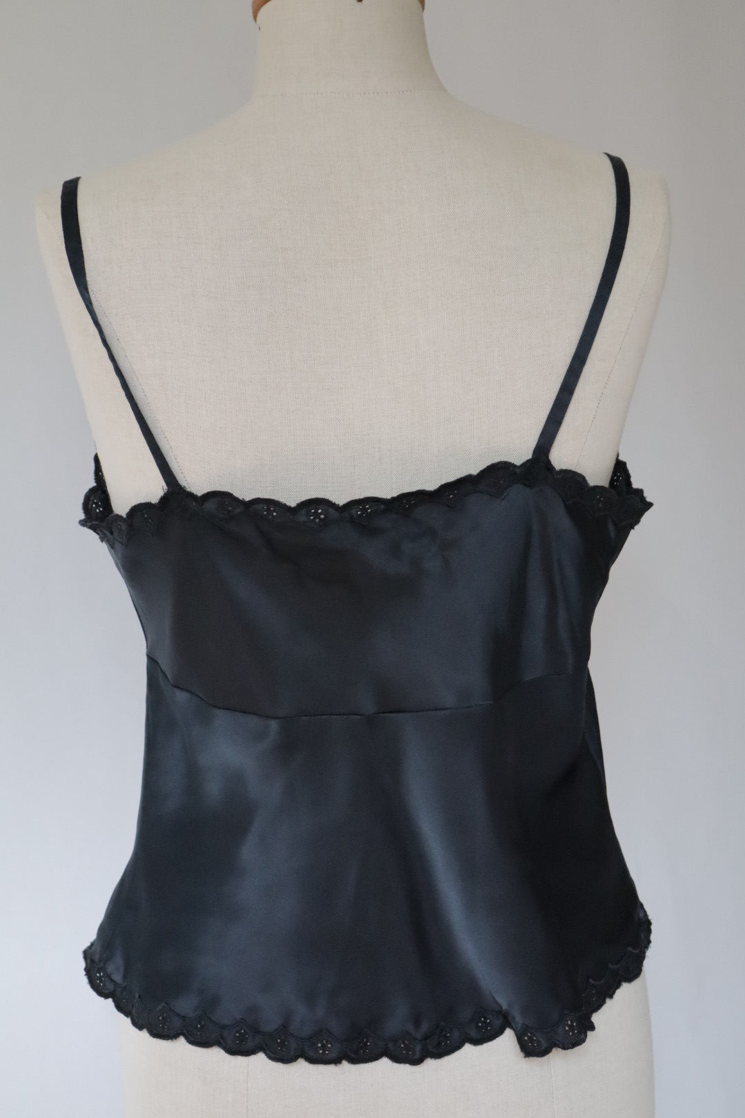 Christian Dior black satin top size medium