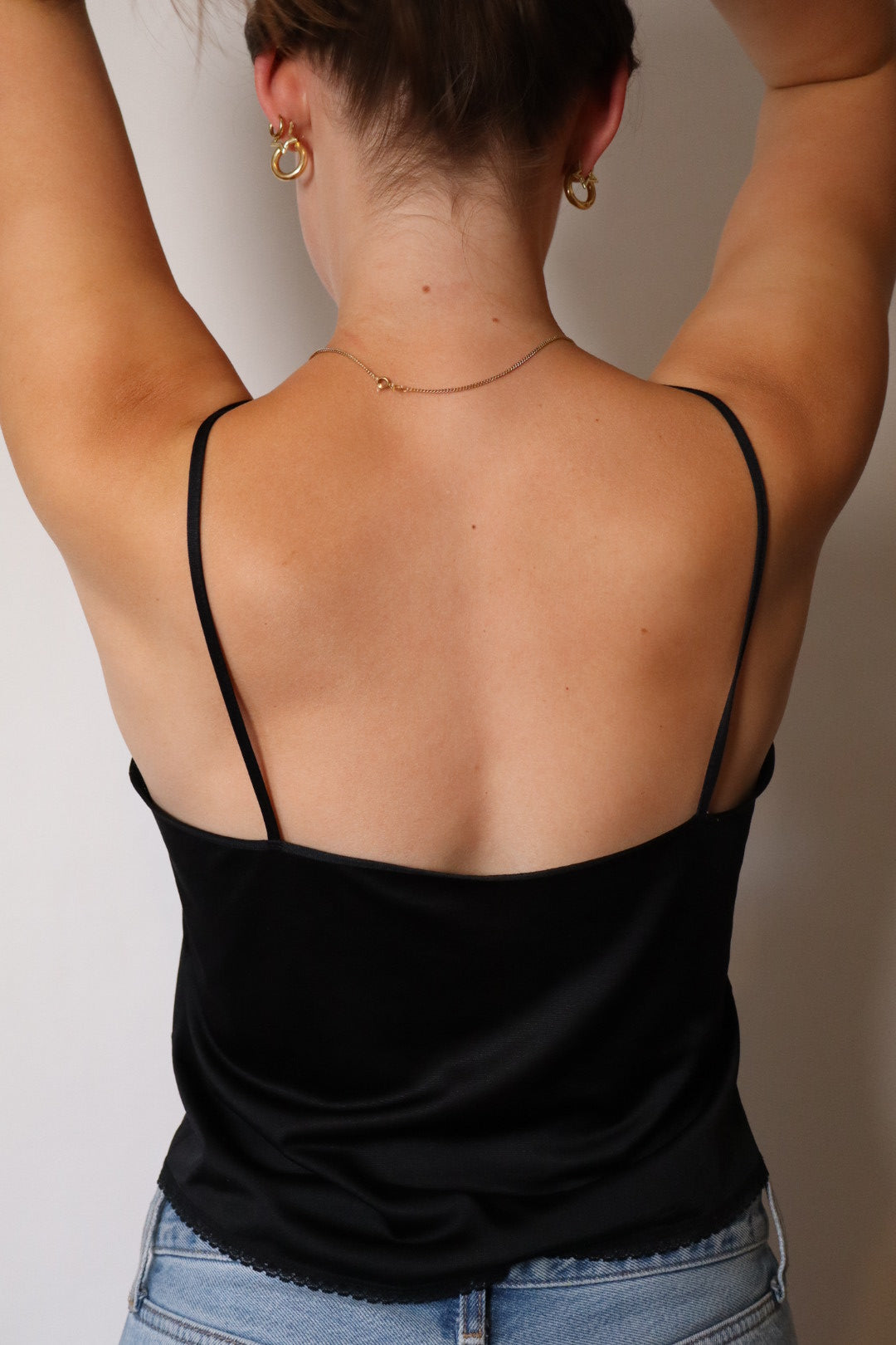 Black cami top size M with lace details