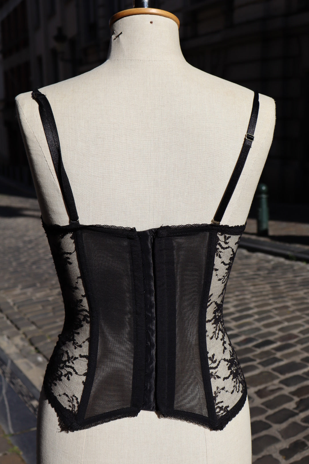 Lace bustier with strass, size S (B cup)