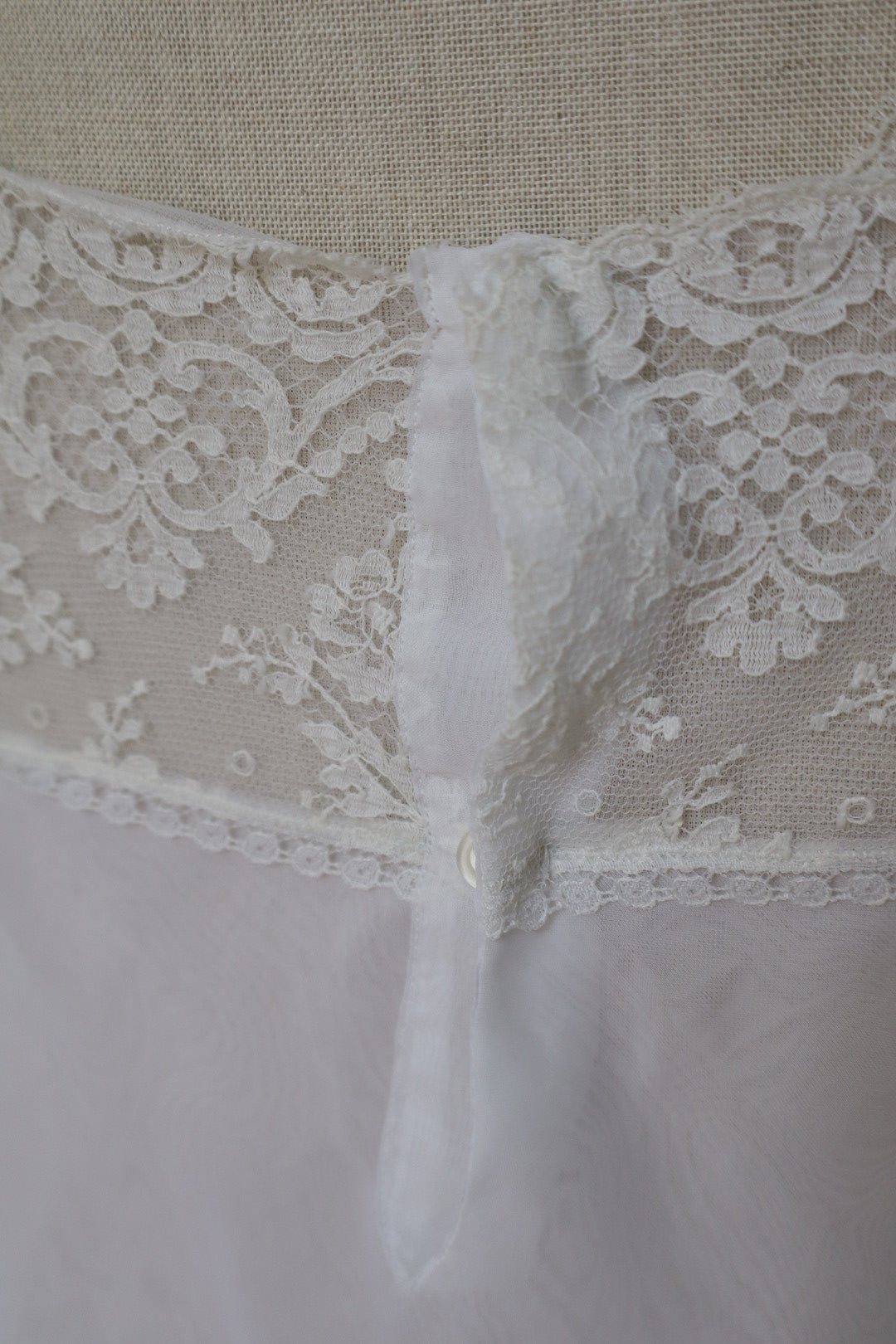 Christian Dior White see trough lacy slipdress size M