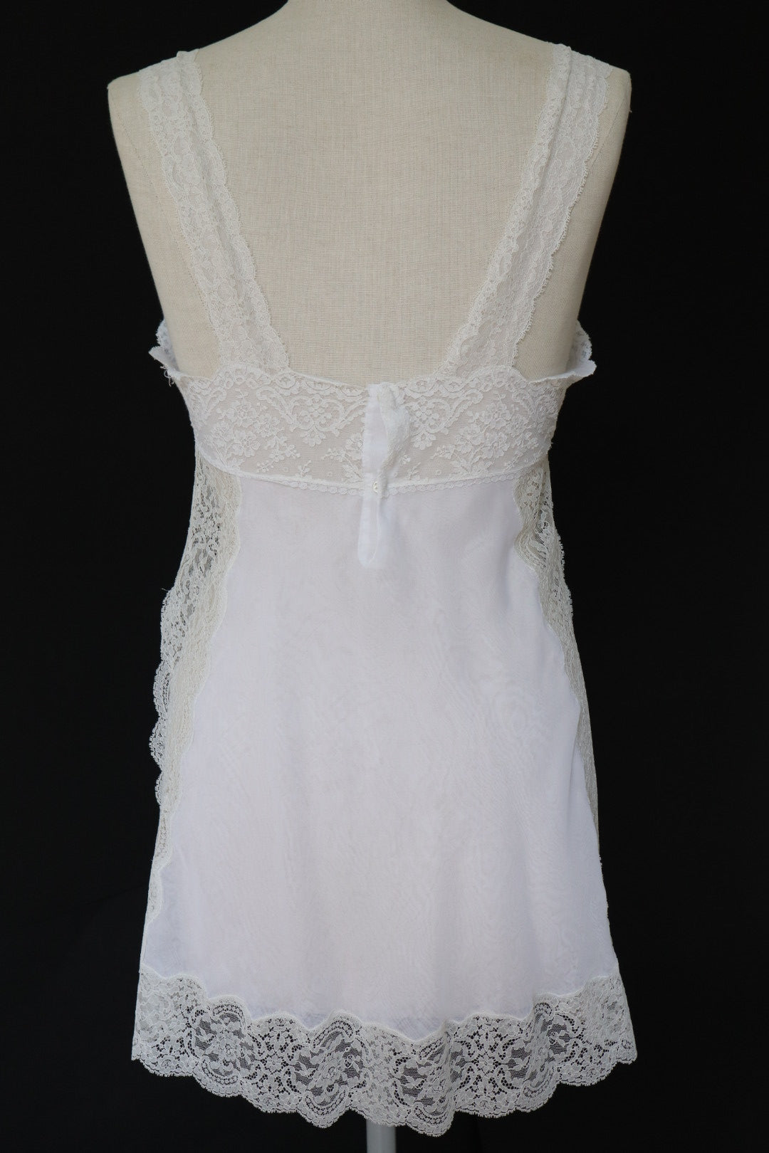 Christian Dior White see trough lacy slipdress size M