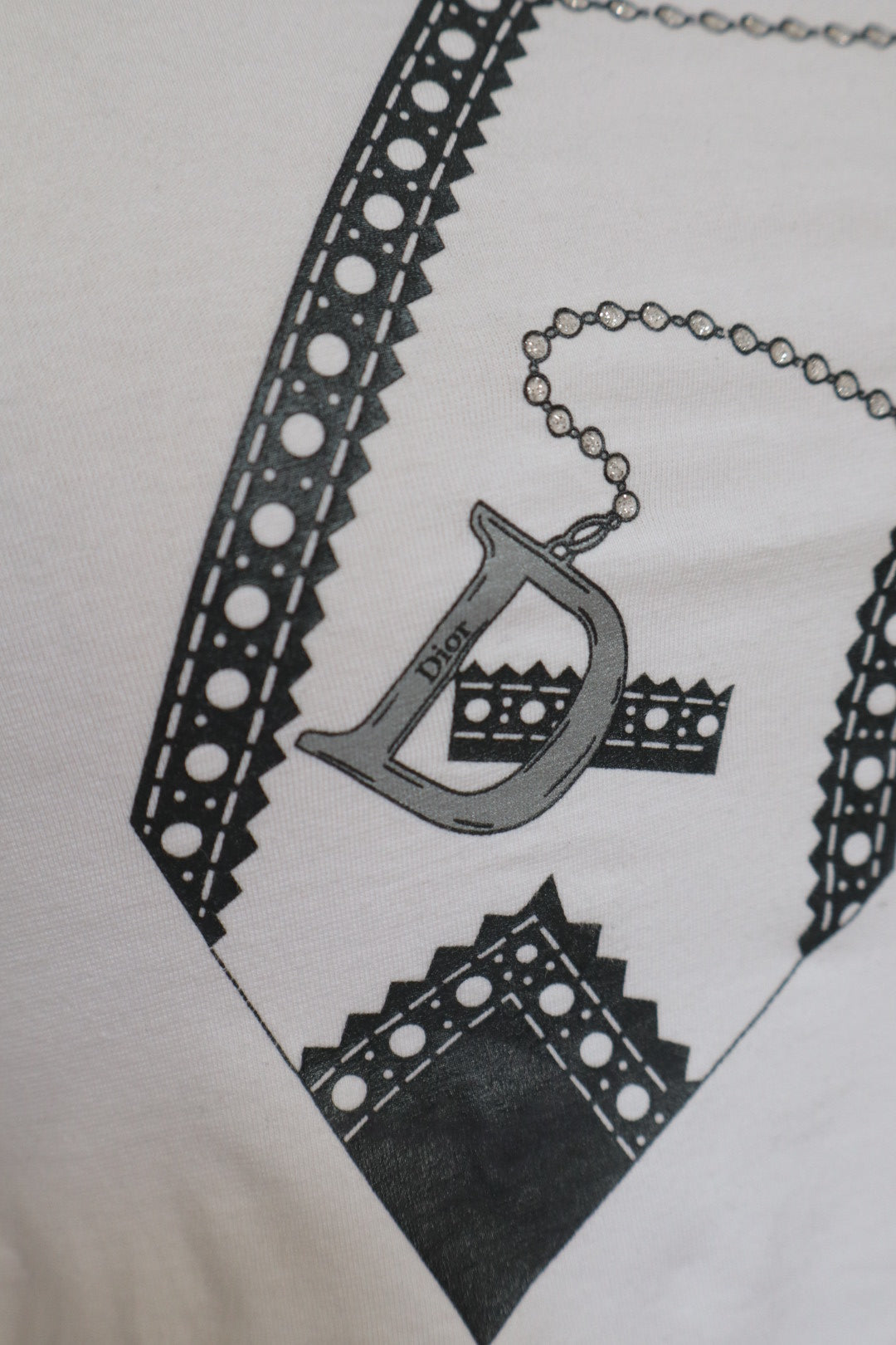 Dior by John Galliano baby tee size XS/S chains & tie