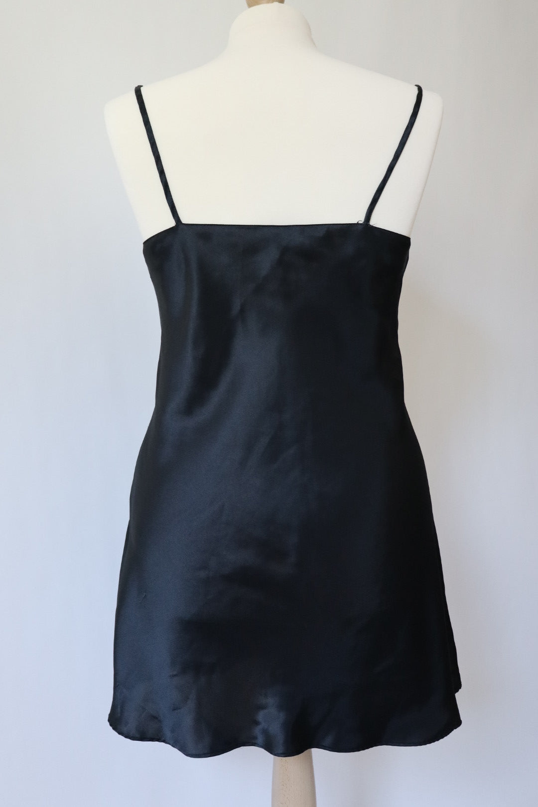 Black satin slipdress size Large