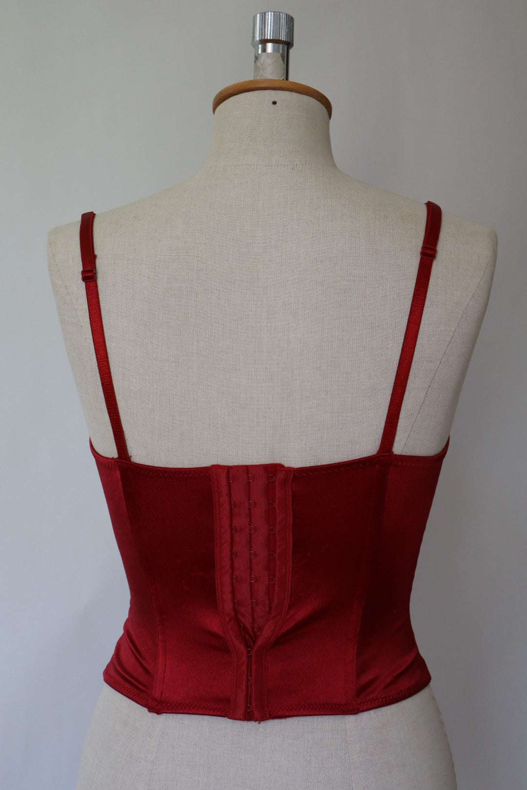 Red satin bustier size small - B cup