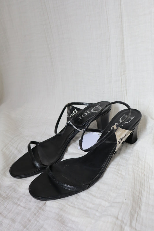 Christian Dior by John Galliano early 2000’s block heel sandals size 38