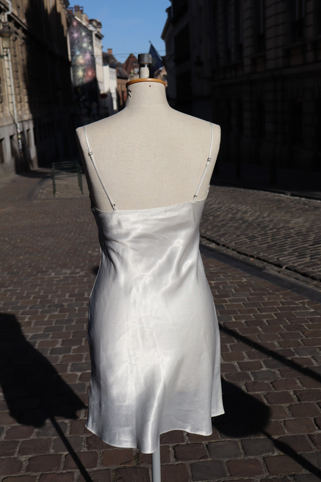 White satin slipdress with lace details size  S