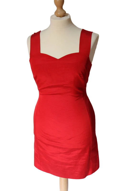 1980’s red dress with sweetheart neckline, size XL