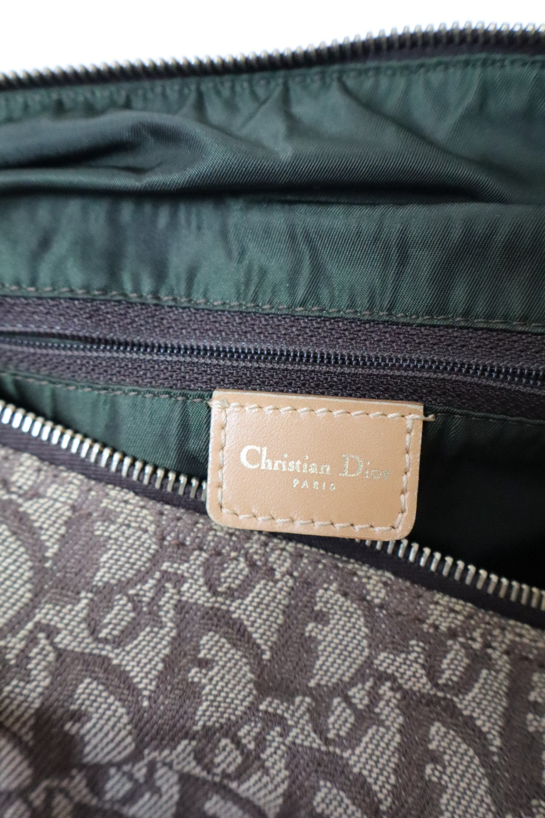 Dior brown monogram/oblique trotter Boston bag