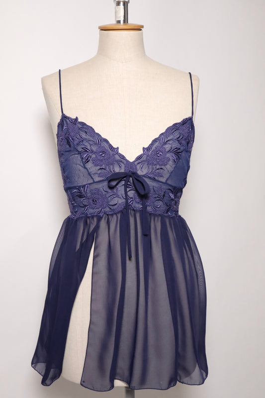Italian navy blue see trough slipdress size M