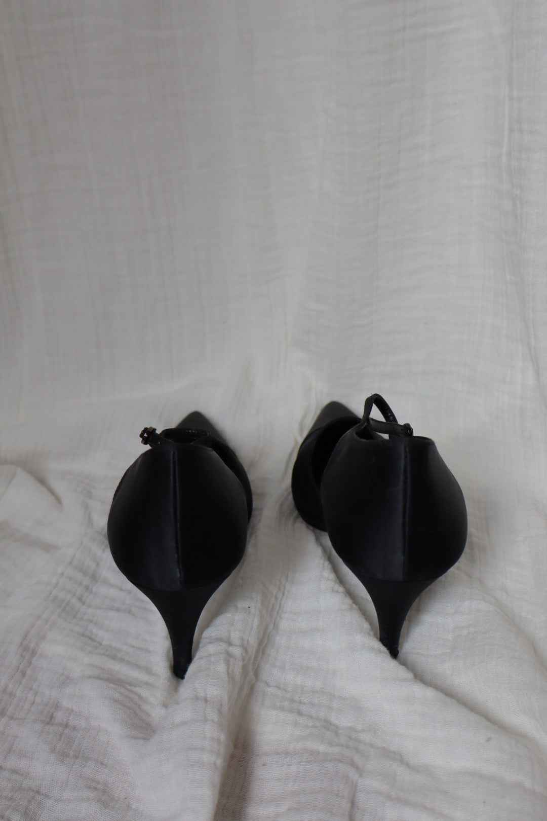 Black Chanel heels with pearl detail size 38.5 (us 8)