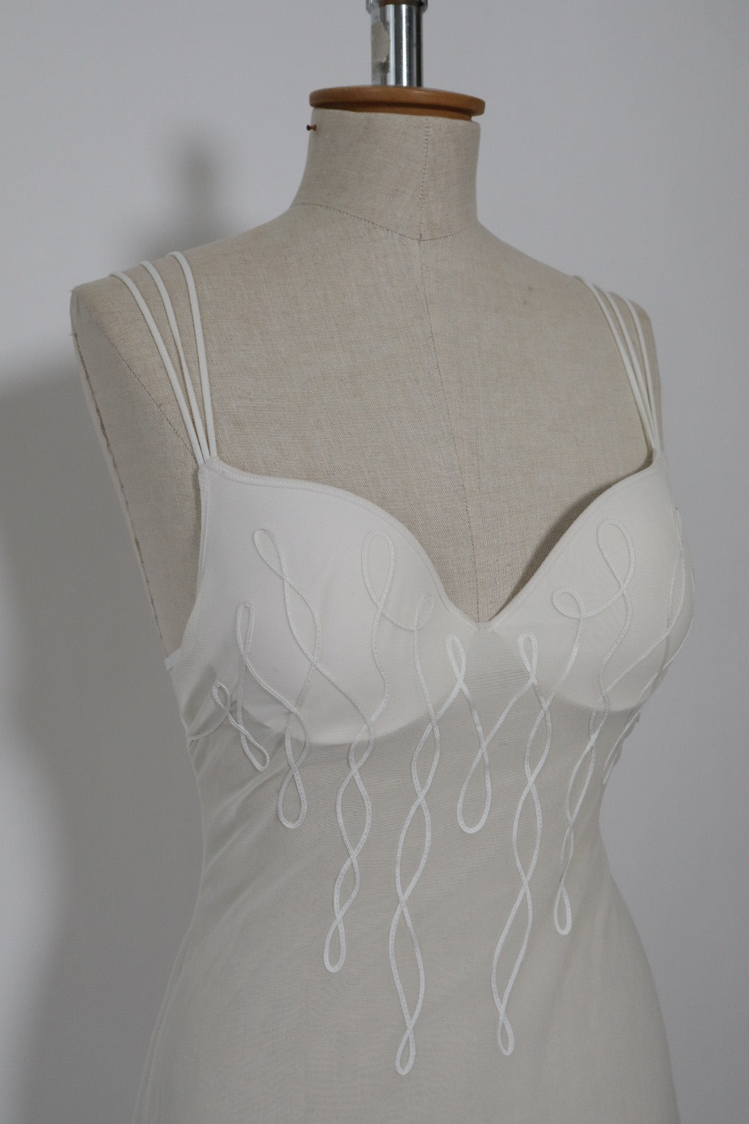 White see trough slipdress with cups size 36B/EU80B/FR95B