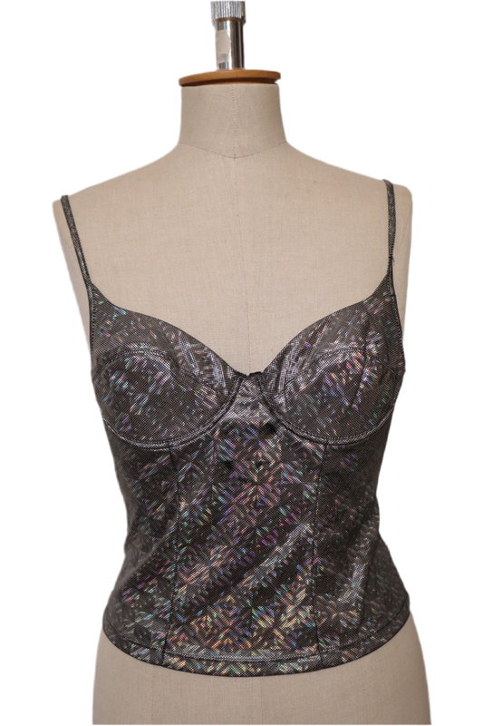 1980’s holographic bustier size medium - stretchy fabric