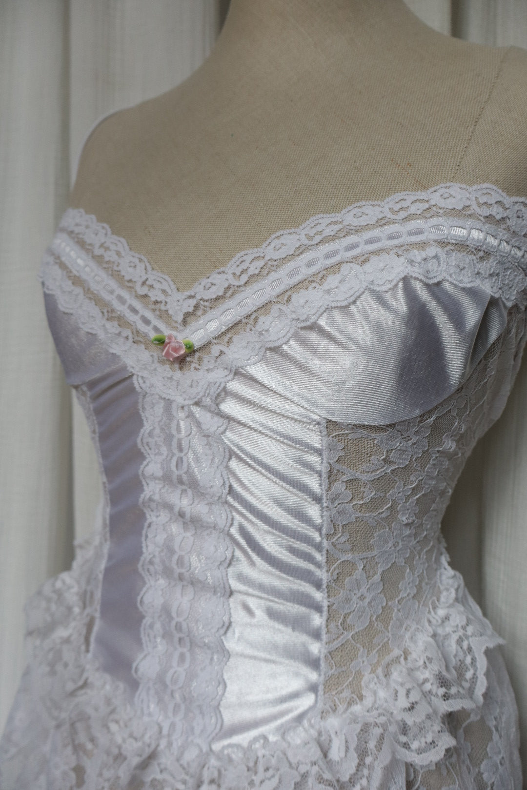 White lace slipdress size M, Made in USA
