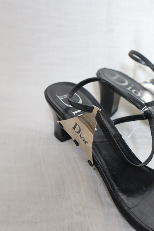 Christian Dior by John Galliano early 2000’s block heel sandals size 38