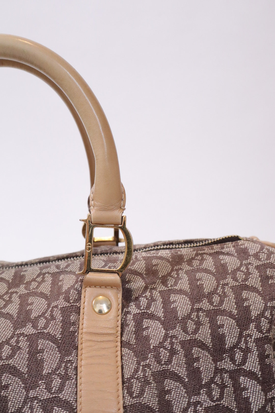 Dior brown monogram/oblique trotter Boston bag