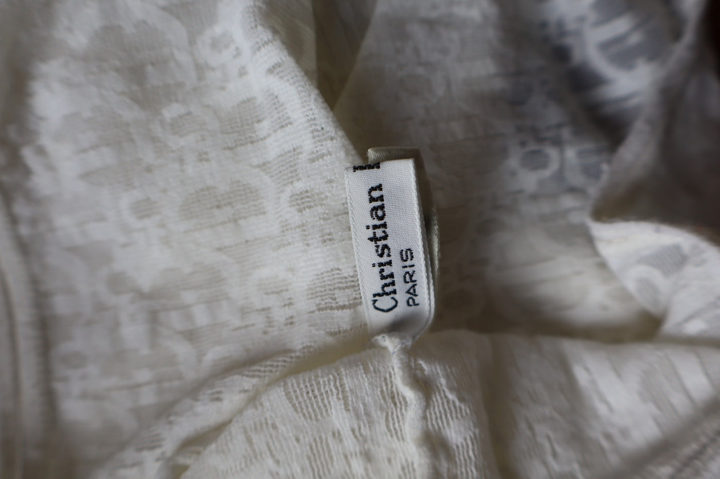 Dior oblique (monogram) print see-trough white T-shirt size S/M