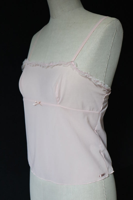 Baby pink see trough cami top size S