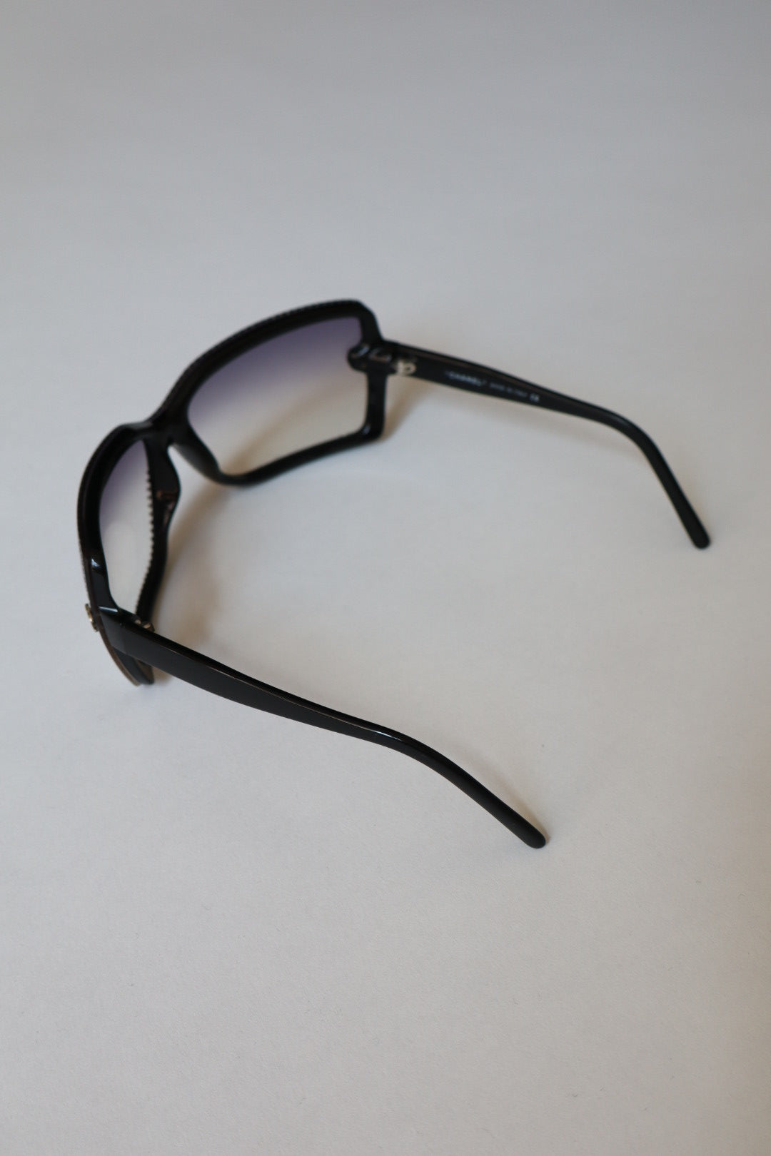 Chanel rhinestones trim black sunglasses, late nineties