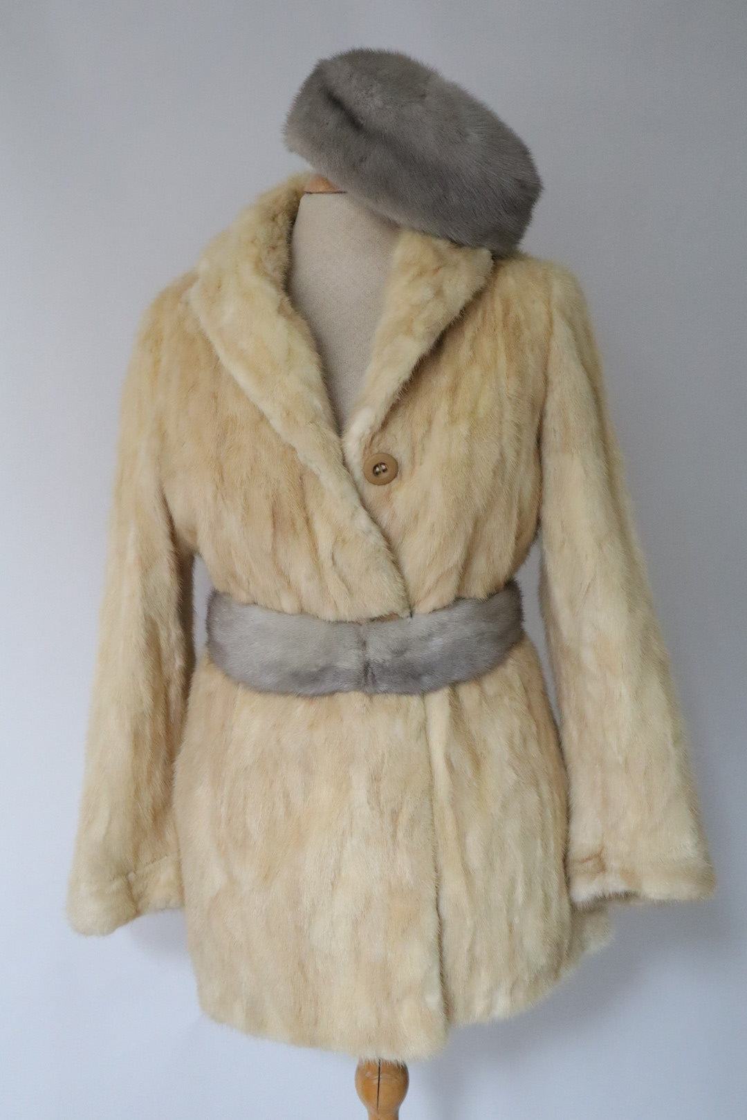 Mink fur coat size S