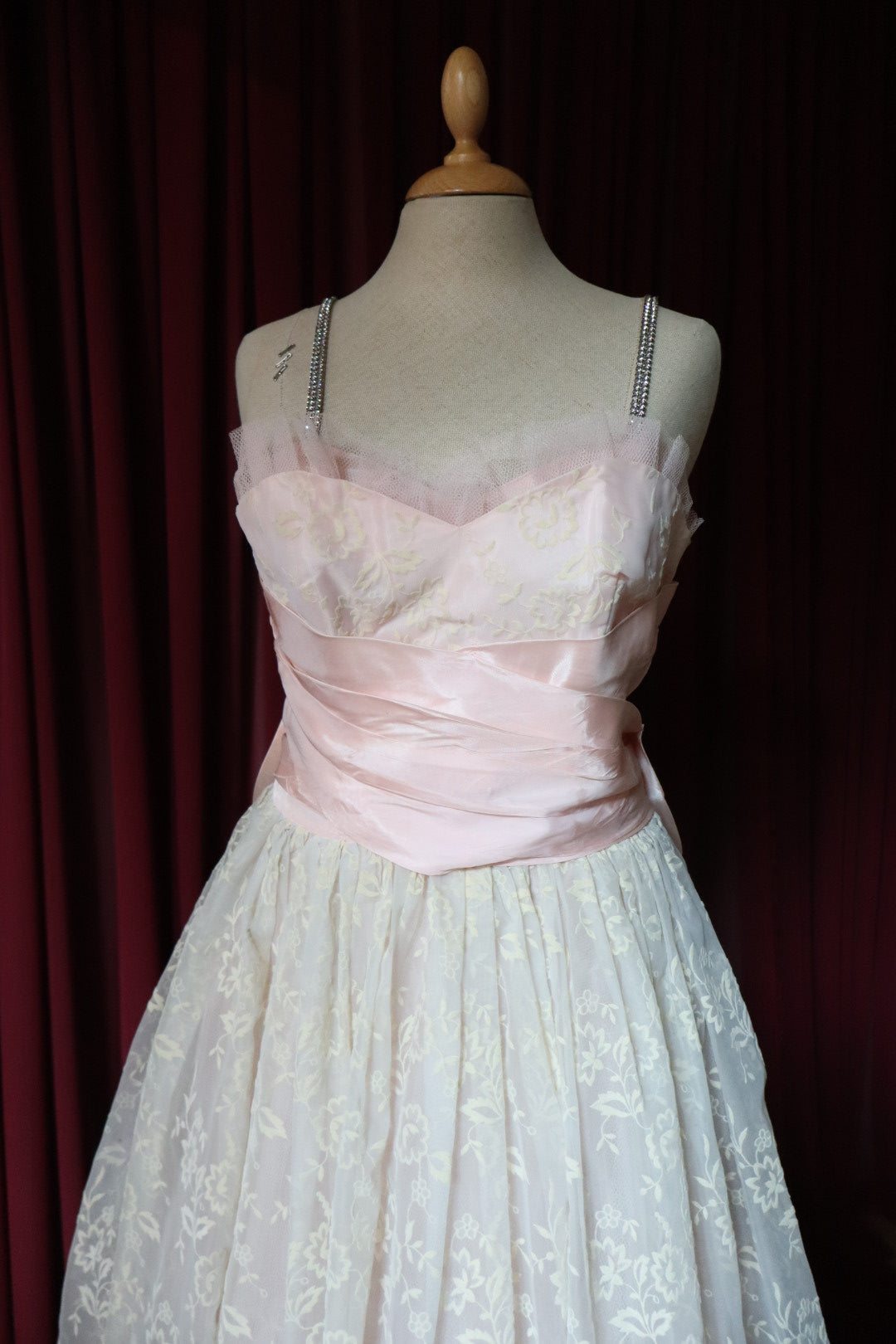 Rare 1950’s pink cocktaildress / ballgown size L