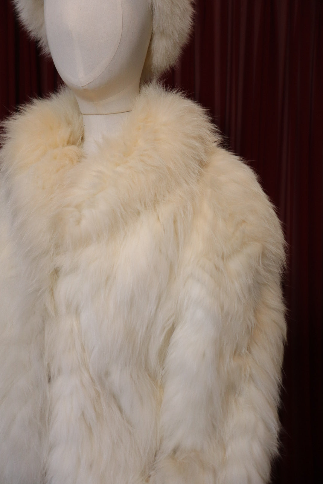 Luxurious white fox fur coat