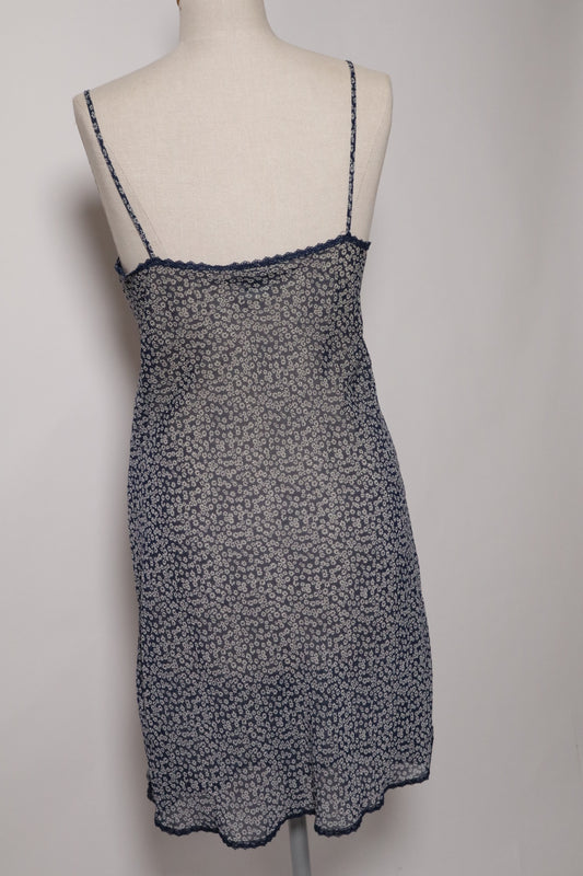 Dark blue flowerprint slipdress size medium