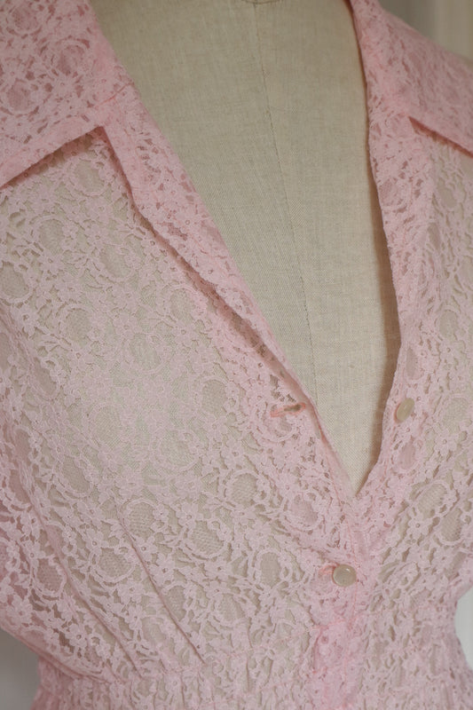 1980’s pink lace top size XS to M