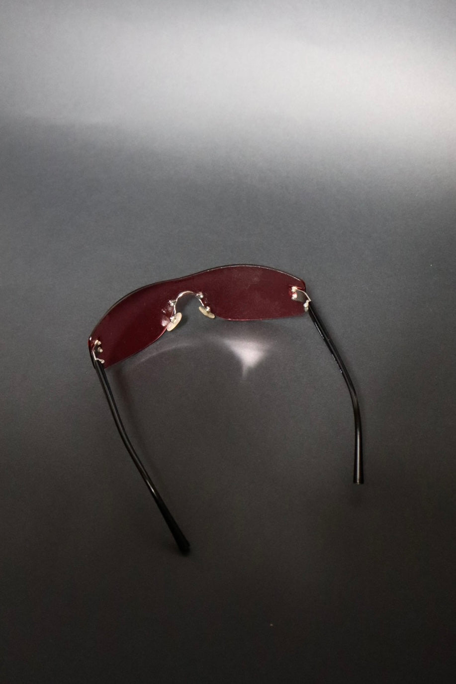 Chanel rimless pink sunglasses with logo on each side