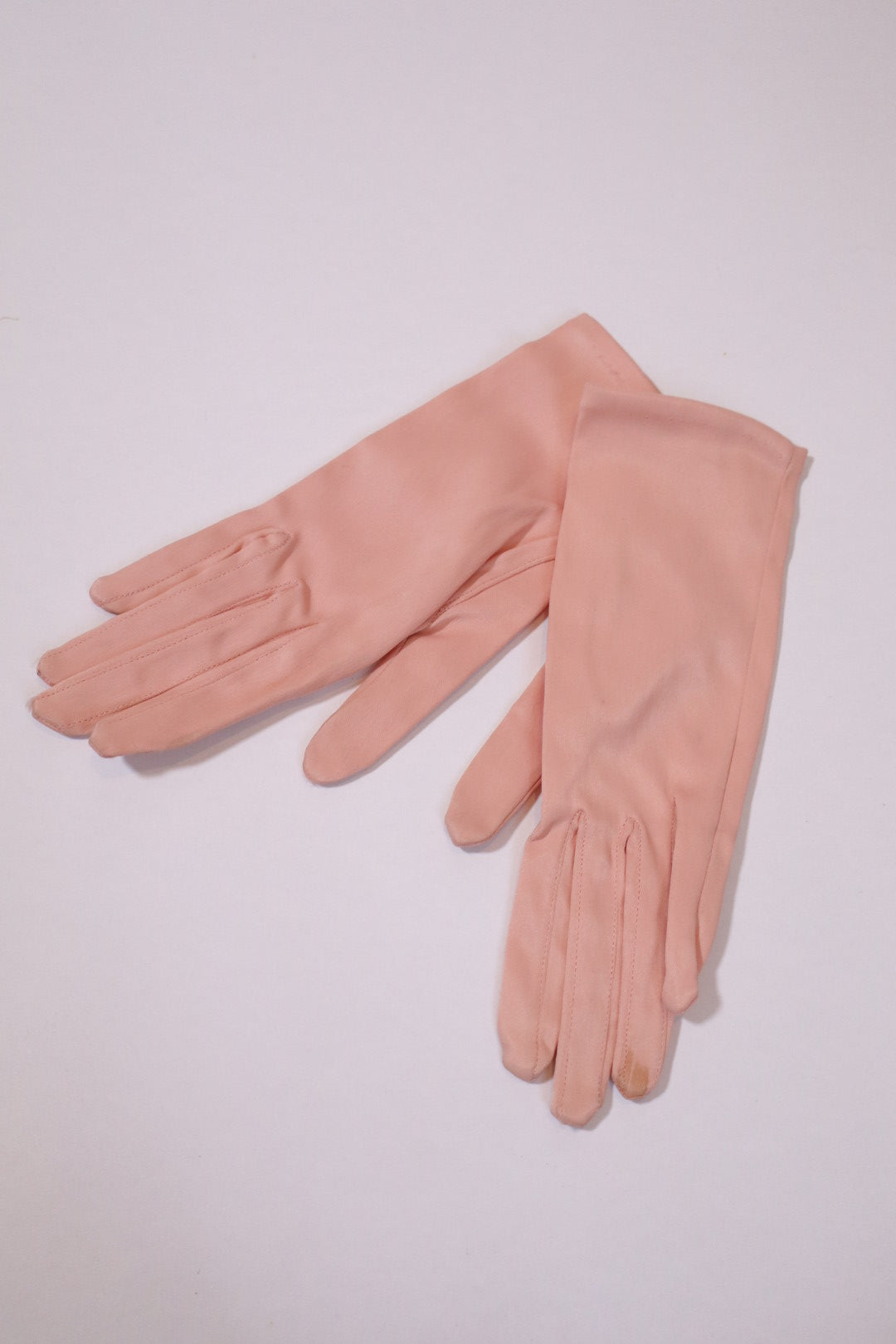 1950’s powder pink satin gloves