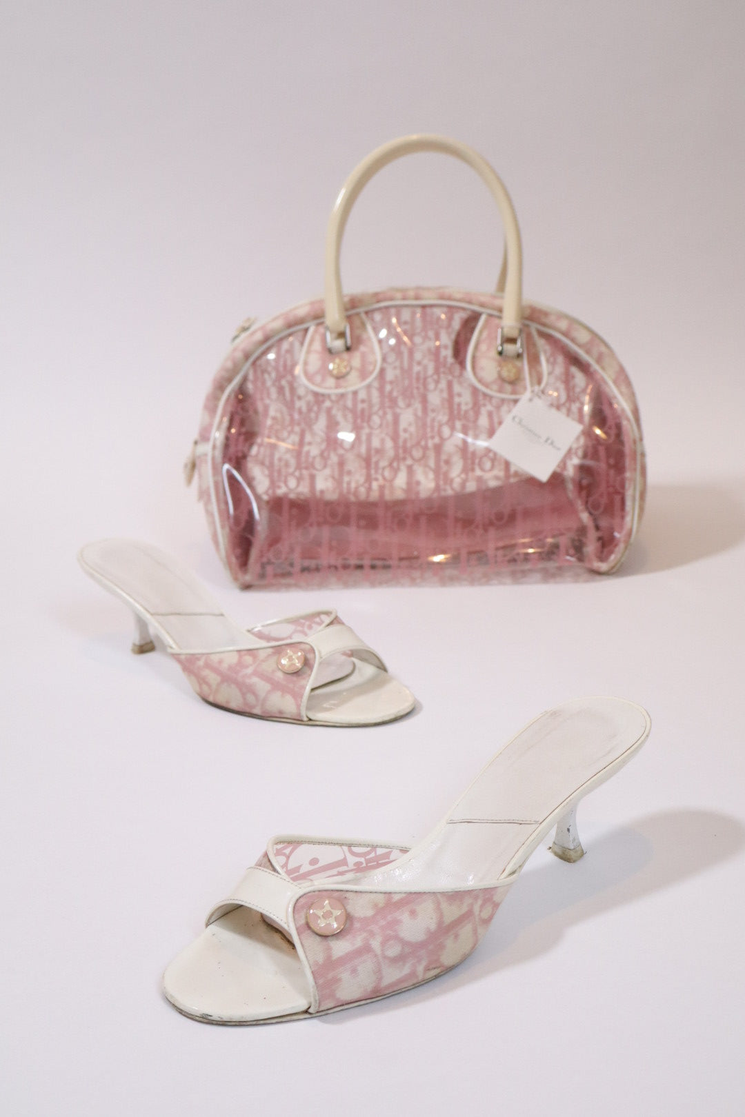 Dior by John Galliano S/S 2004 girly collection heels with see trough side - size 37.5 (us7)