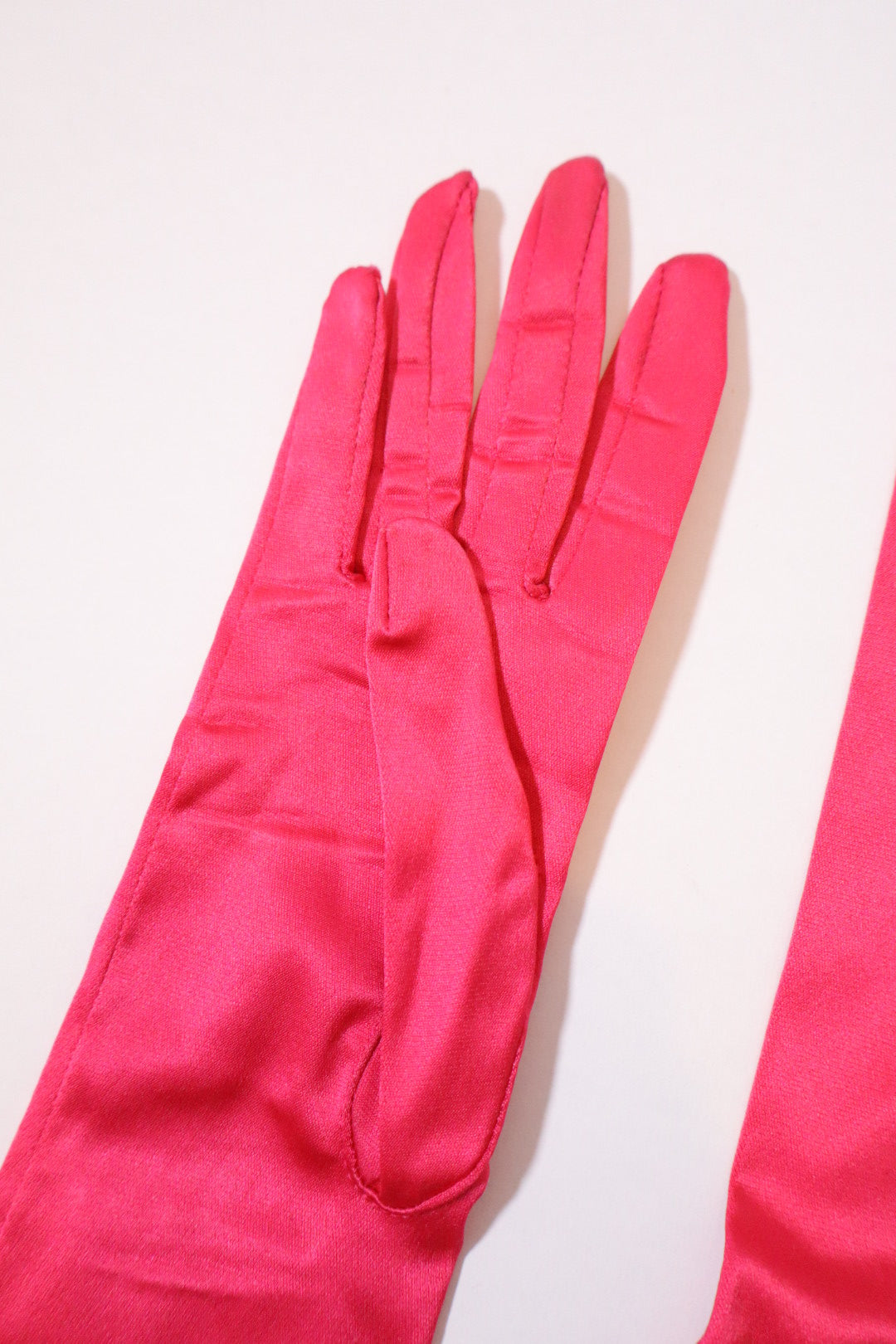 Pink satin 1950’s gloves size 5