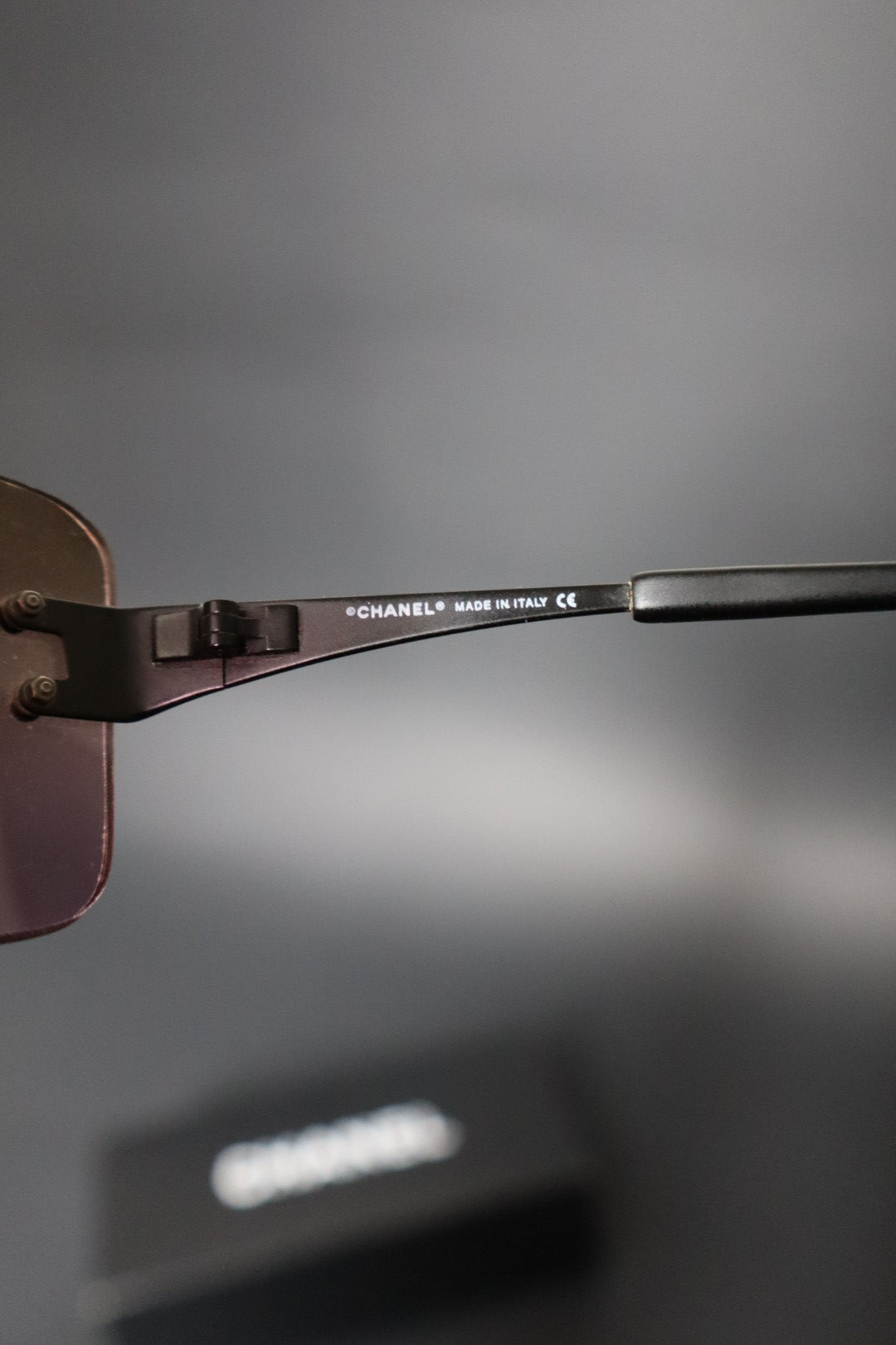 Chanel rimless sunglasses with logo in the middle