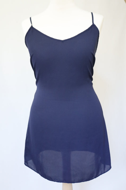 1990’s Transparent dark blue slipdress size Large